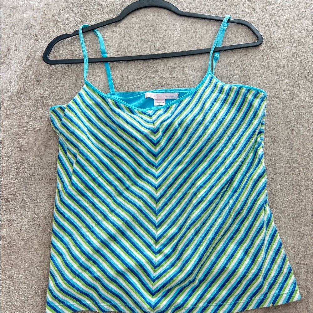 Victoria's Secret Blue and Green Striped Camisole